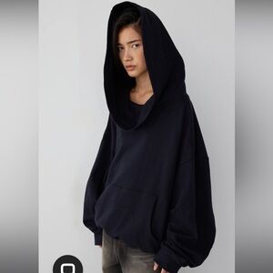 OAK + FORT Black Oversized Hoodie Sweater